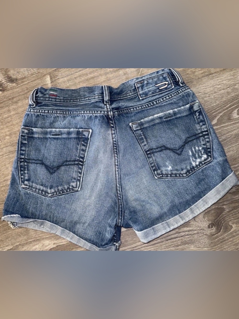 Diesel Kuratt Blue Stone Washed Shorts Women’s Size 29 Made In Italy